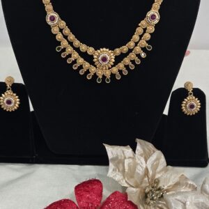 Traditional Antique Gold Plated Necklace Set