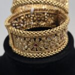 Polki Kangan / Antique Design Gold Plated Rajwadi Kada Bangles
