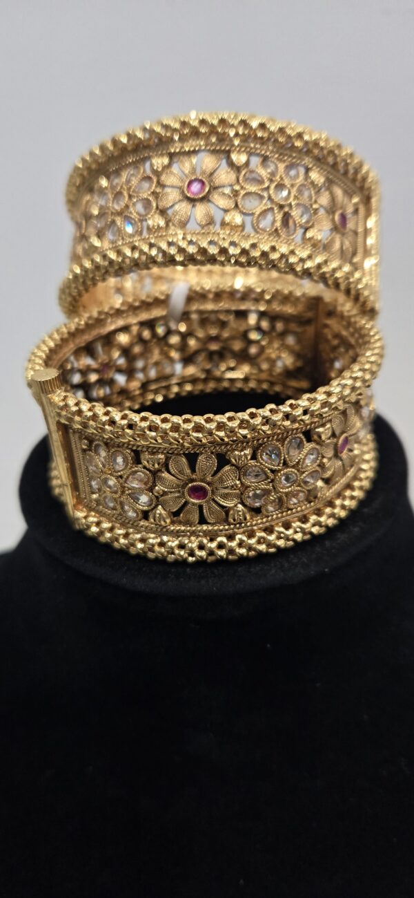 Polki Kangan / Antique Design Gold Plated Rajwadi Kada Bangles