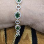 Luxurious Gold Plated Emerald & Diamond Look Bracelet