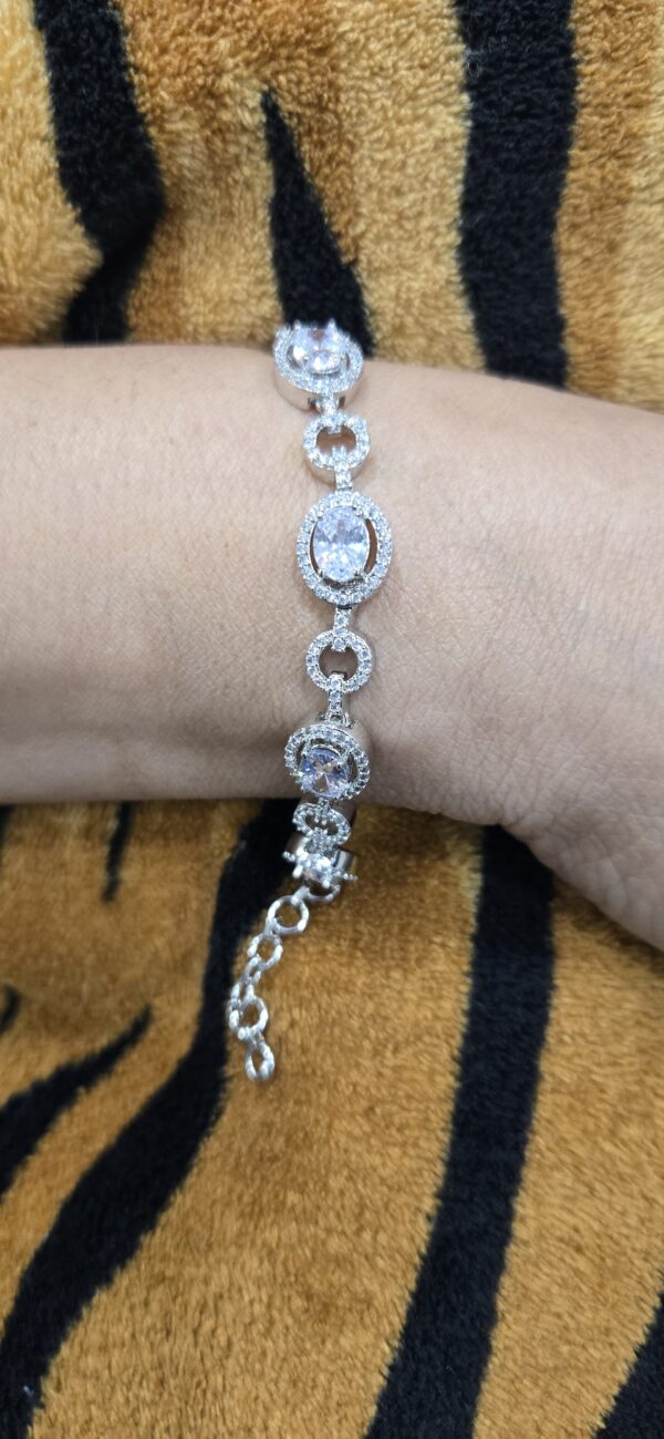 Dazzling White Gold Plated Diamond Look Bracelet