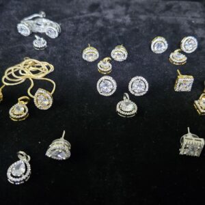 Versatile Assorted Gold & Silver Tone Pendant & Earring Set with chain