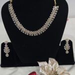 Dazzling White Stone & Gold-Tone Necklace Set